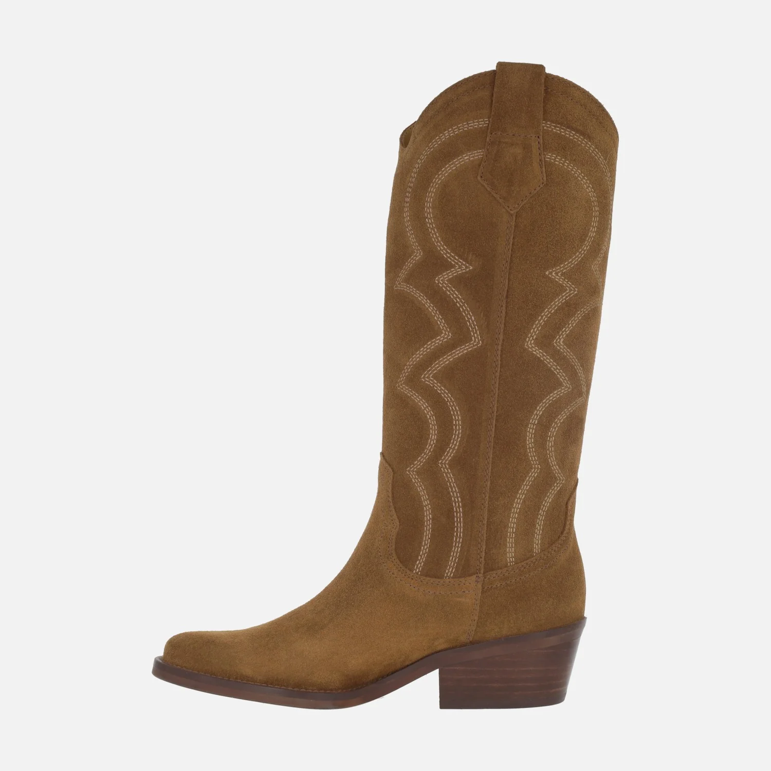 Botas cowboy en serraje oil capuccino con bordados DKT87 - Image 3