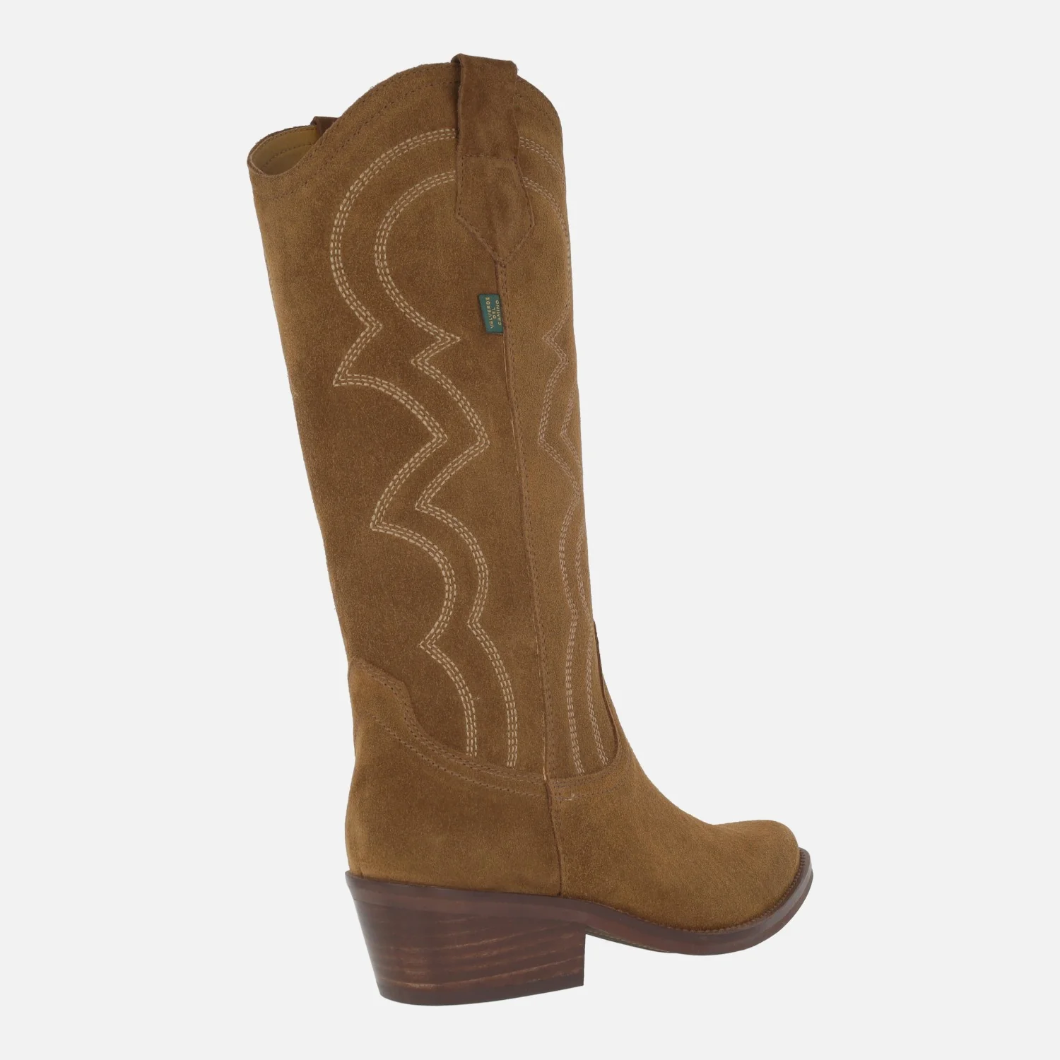 Botas cowboy en serraje oil capuccino con bordados DKT87 - Image 4