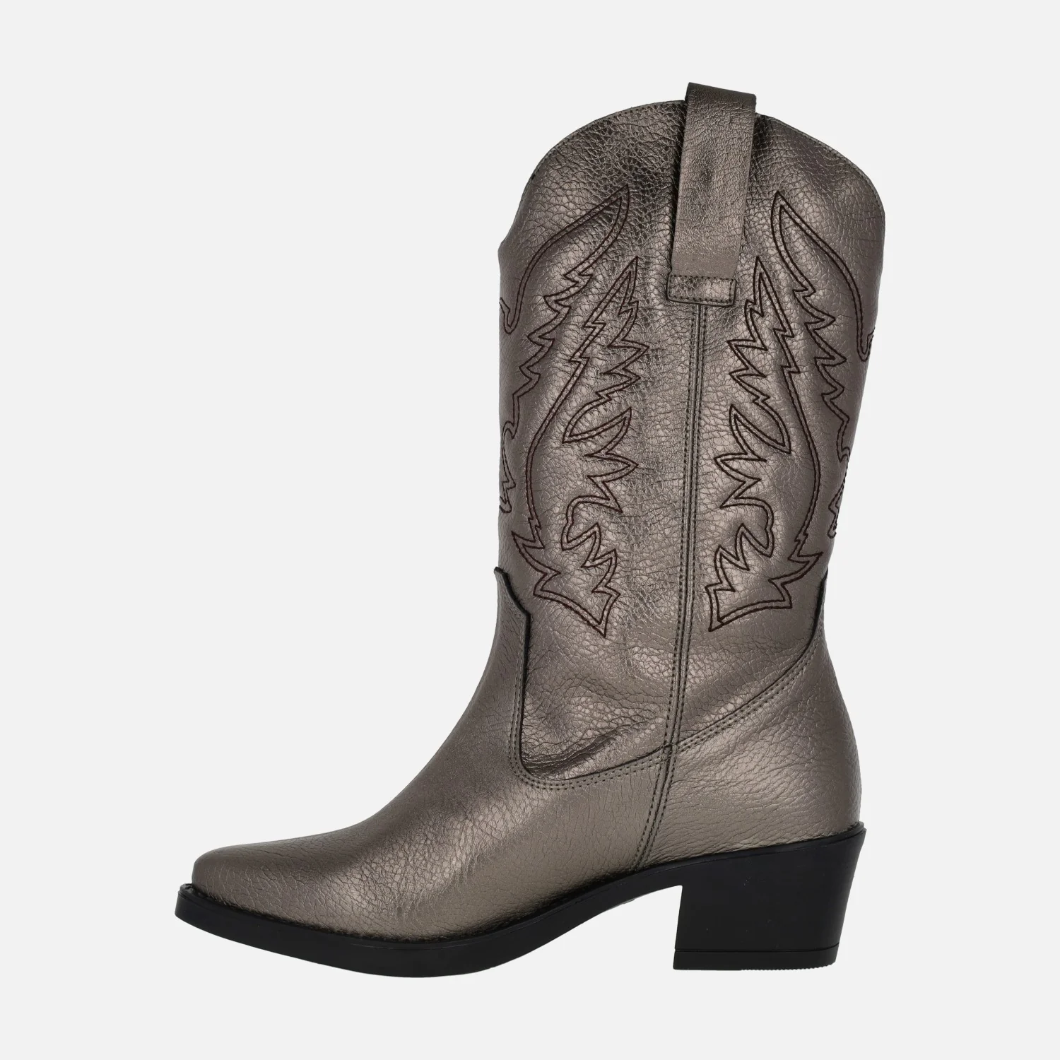 Botas cowboy Teo de piel con bordados - Image 3