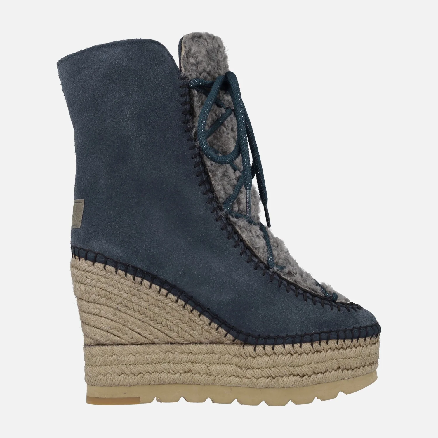 Botas de ante estilo esquimal con pala de borreguillo y cuña alta de yute - Image 2