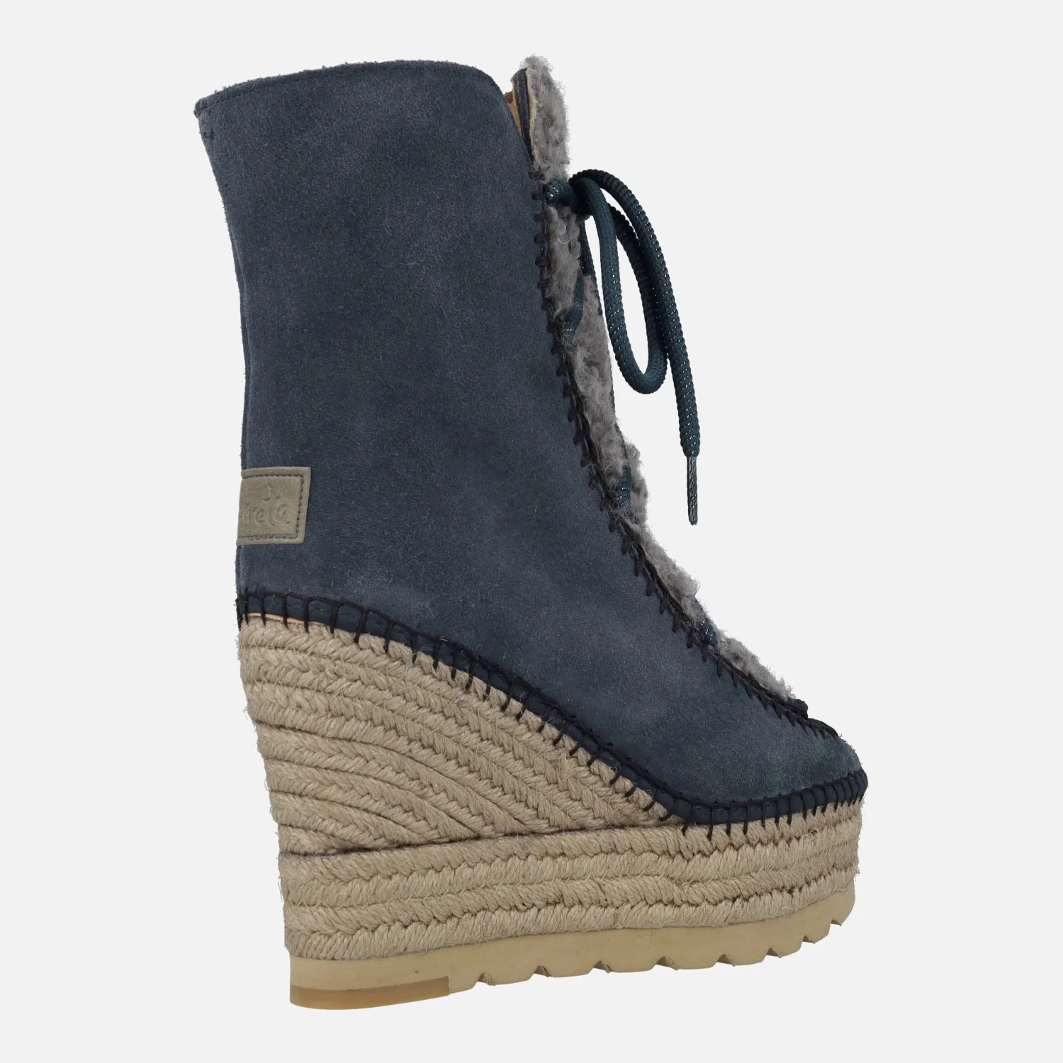 Botas de ante estilo esquimal con pala de borreguillo y cuña alta de yute - Image 4