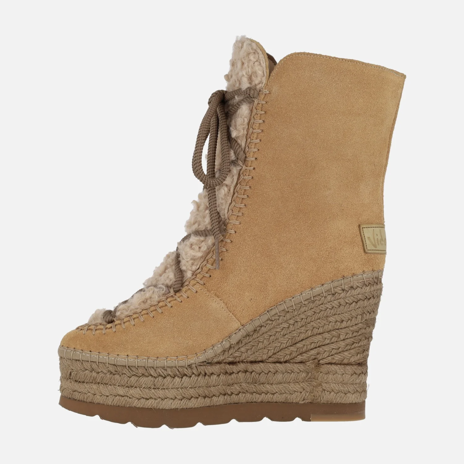 Botas de ante estilo esquimal con pala de borreguillo y cuña alta de yute - Image 8