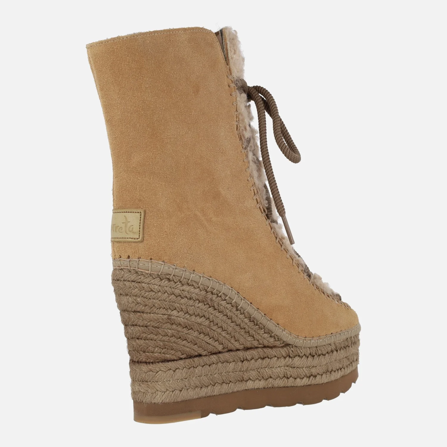 Botas de ante estilo esquimal con pala de borreguillo y cuña alta de yute - Image 9