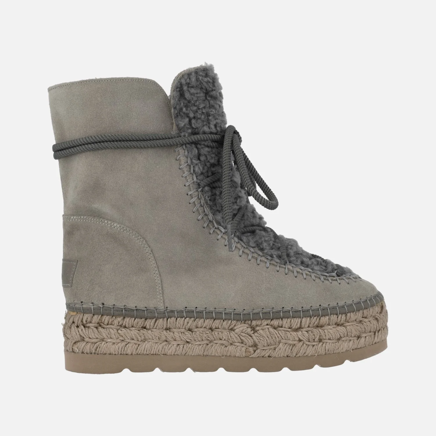 Botas de ante estilo esquimal con pala de borreguillo y plataforma de yute - Image 6