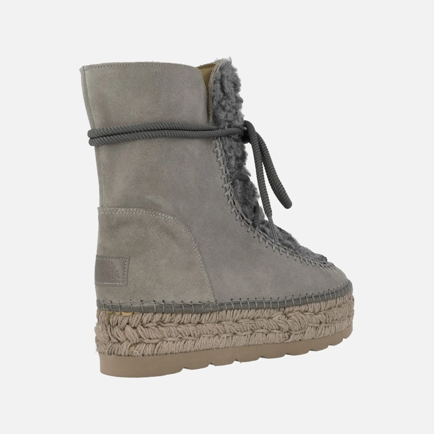 Botas de ante estilo esquimal con pala de borreguillo y plataforma de yute - Image 8