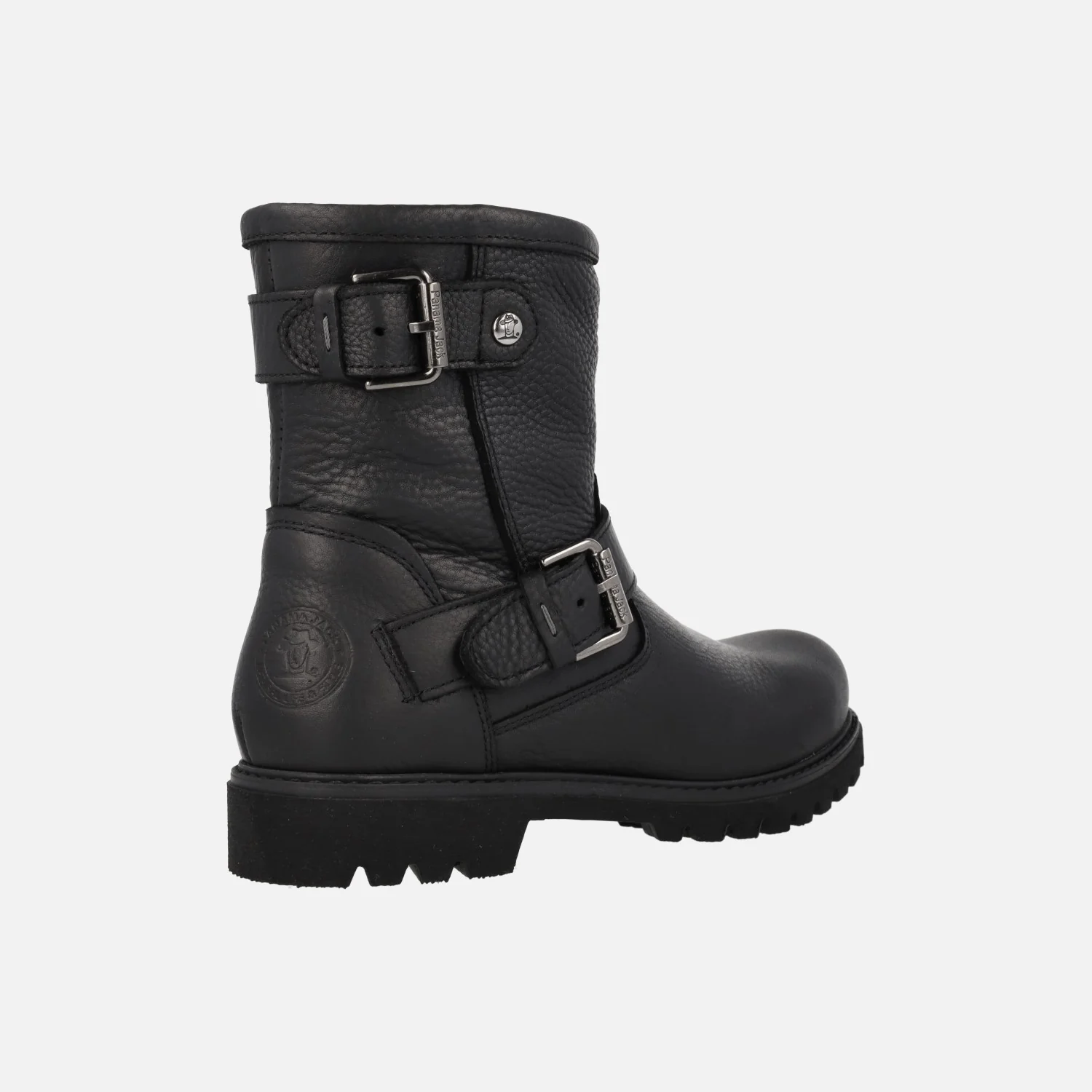 Botas de estilo motero en piel negra Felina con detalle de hebillas - Image 3