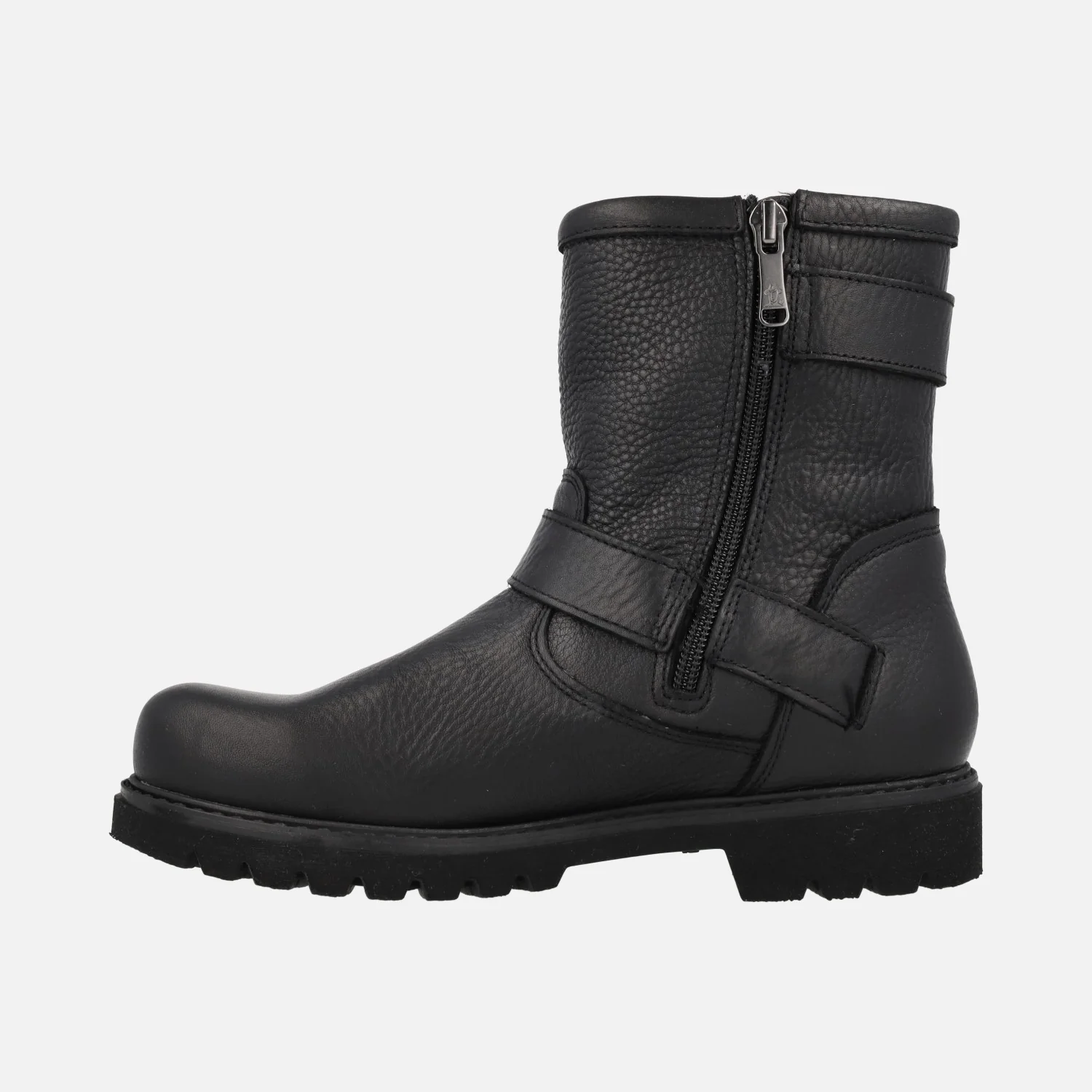 Botas de estilo motero en piel negra Felina con detalle de hebillas - Image 4