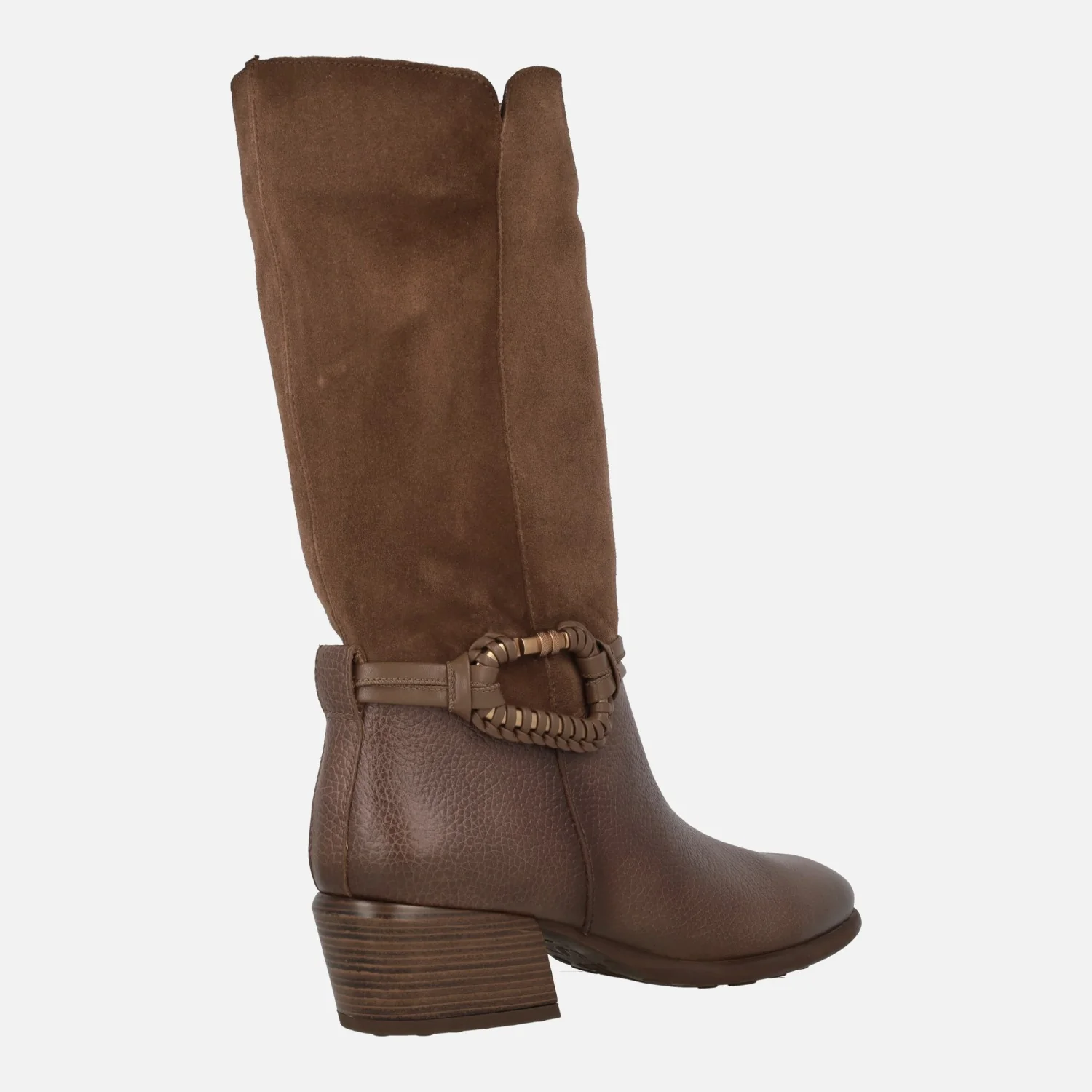 Botas de media caña en combinado de piel y serraje Verona - Image 10