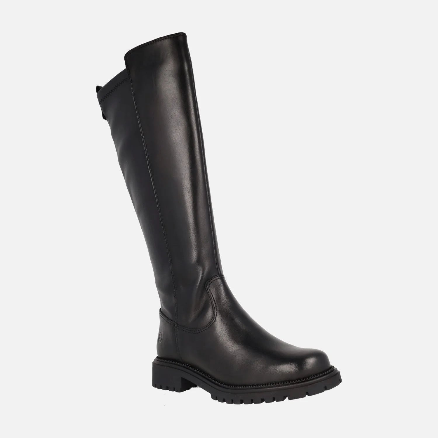 Botas altas para mujer en piel negra con caña elástica - Image 2