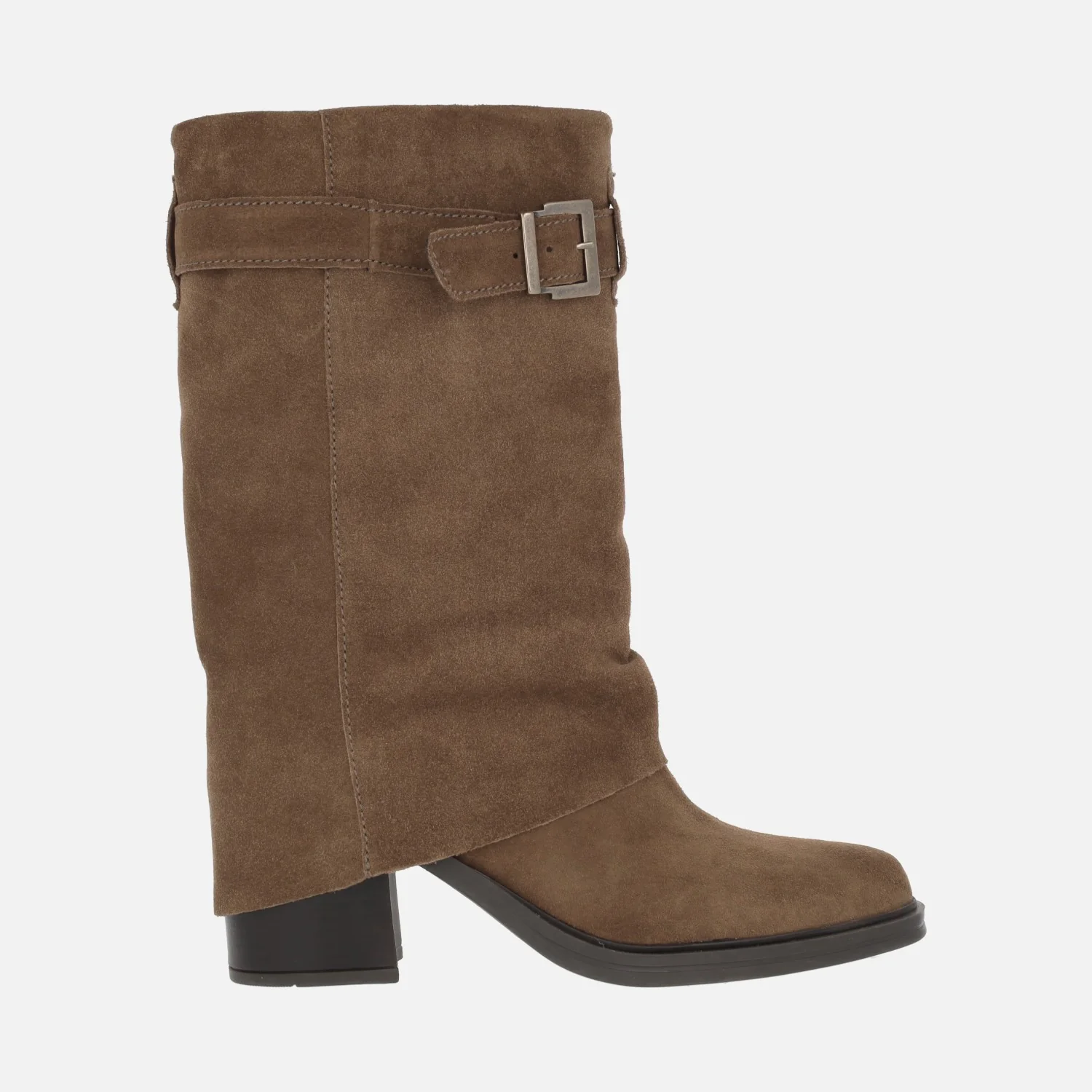 Botas de piel con tacón alto Matilda con faldón y hebilla - Image 6