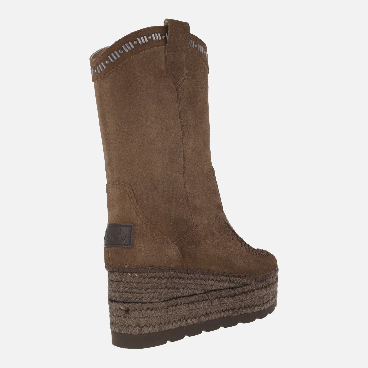 Botas de serraje con pedrería y cuña de esparto - Image 3