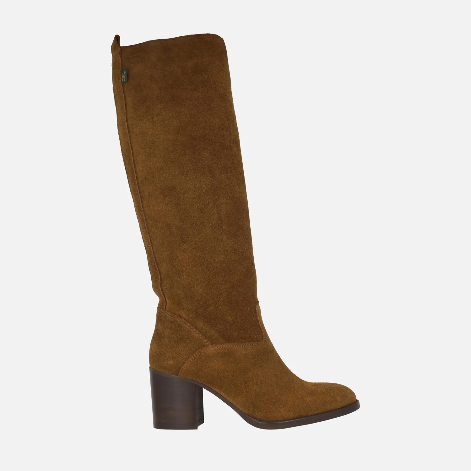 Botas de tacón con caña alta en serraje marrón DKT10