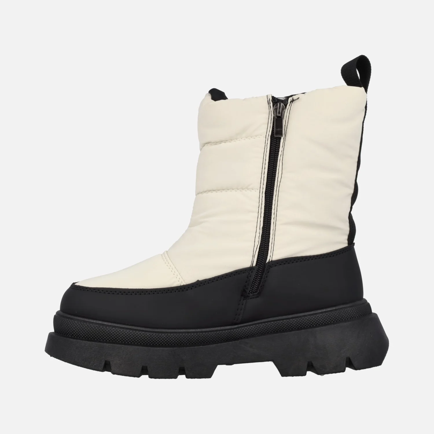 Botas estilo nieve en tejido beige con detalles de strass - Image 3