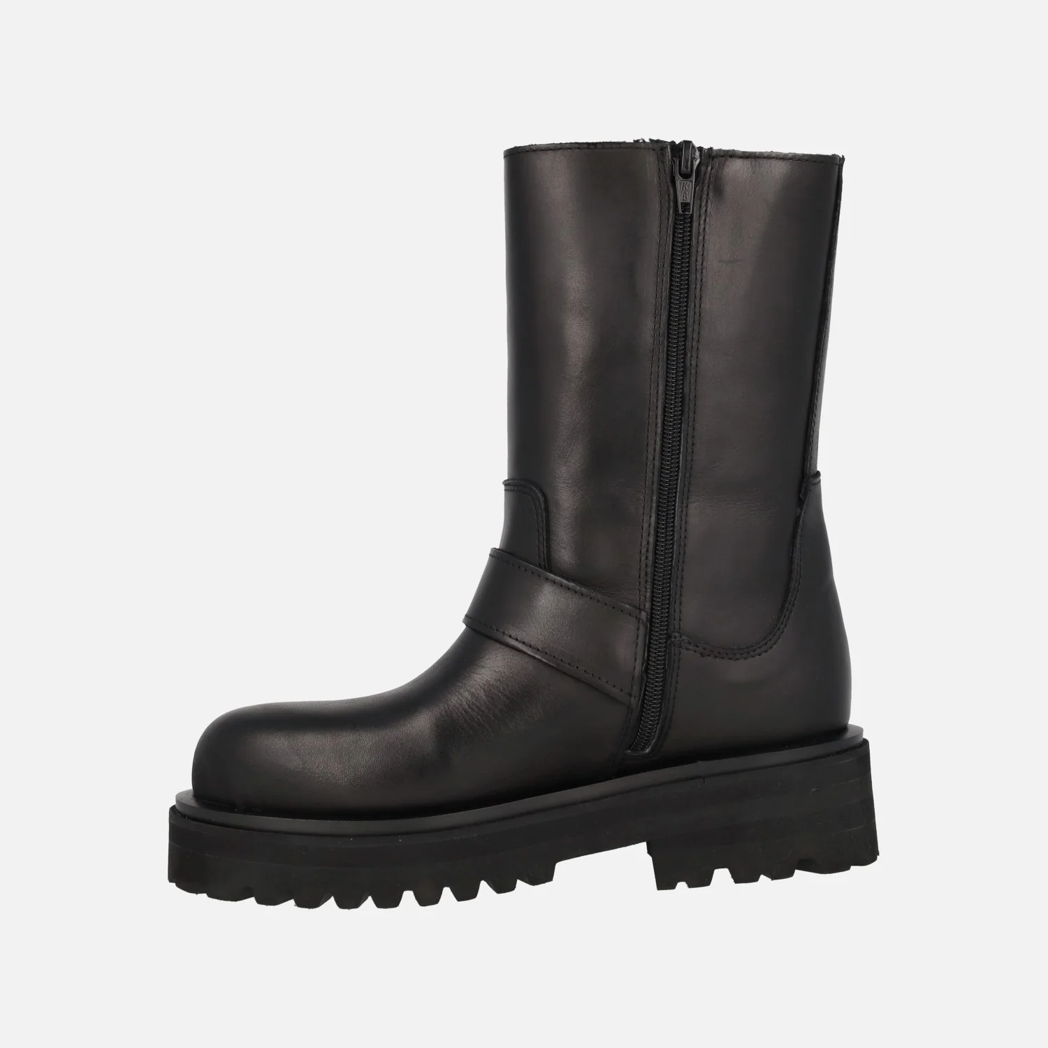 Botas moteras Alpe Biker en piel negra con hebillas - Image 4