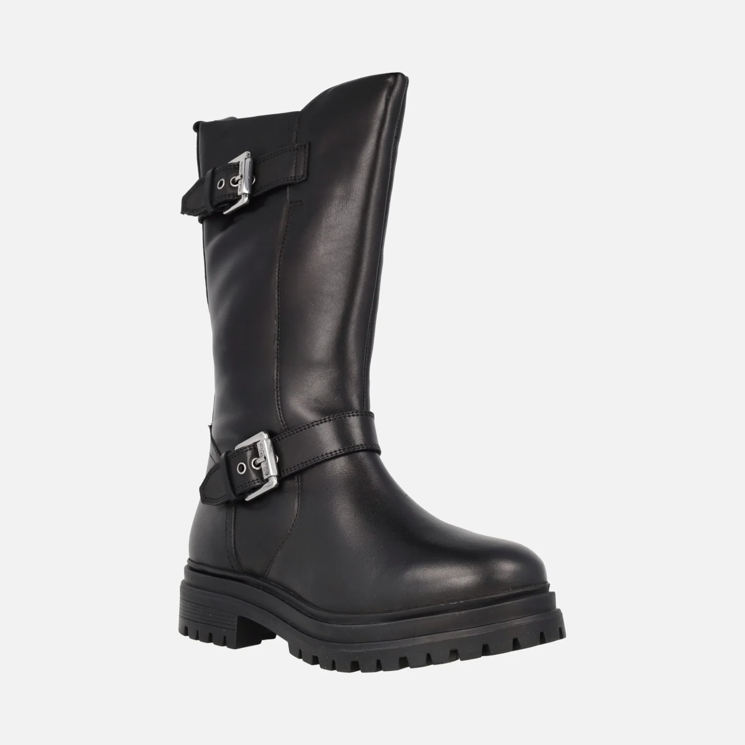 Botas negras de piel estilo biker para mujer Novaky - Image 3