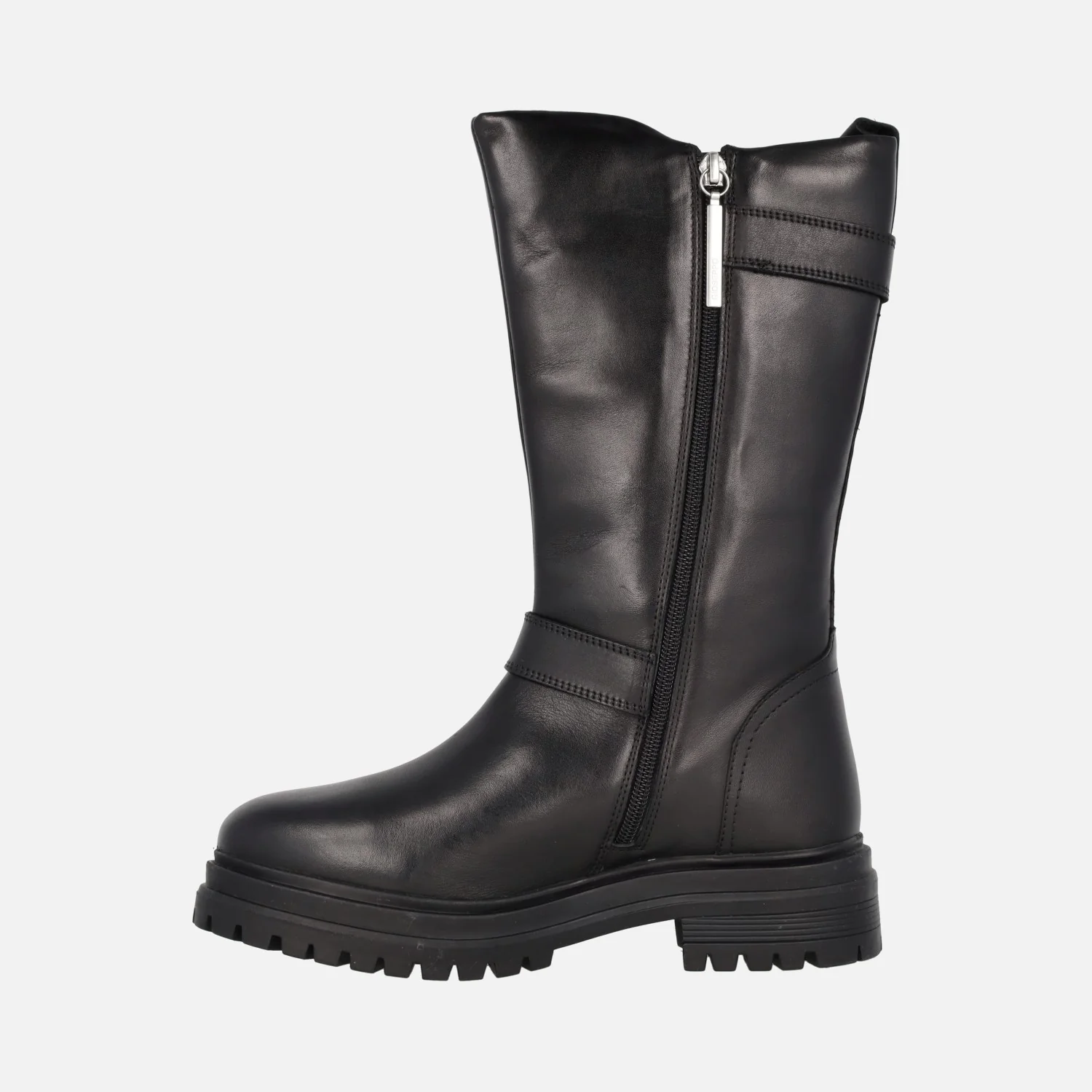 Botas negras de piel estilo biker para mujer Novaky - Image 5