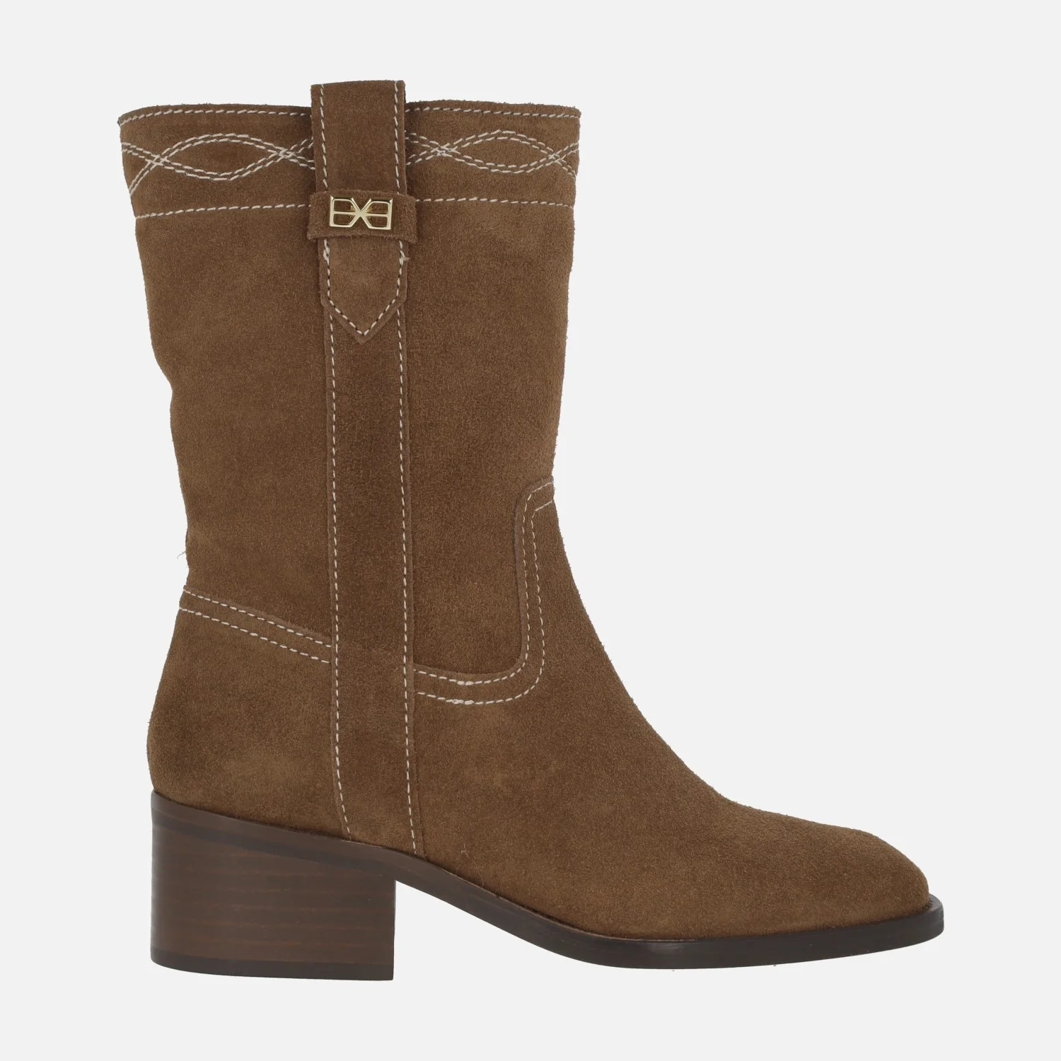 Botas Thalia en piel serraje con media caña y cremallera