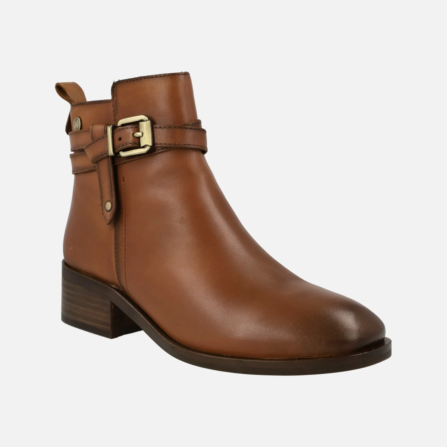 Botines de piel para mujer con adorno de hebilla y nudo - Image 2