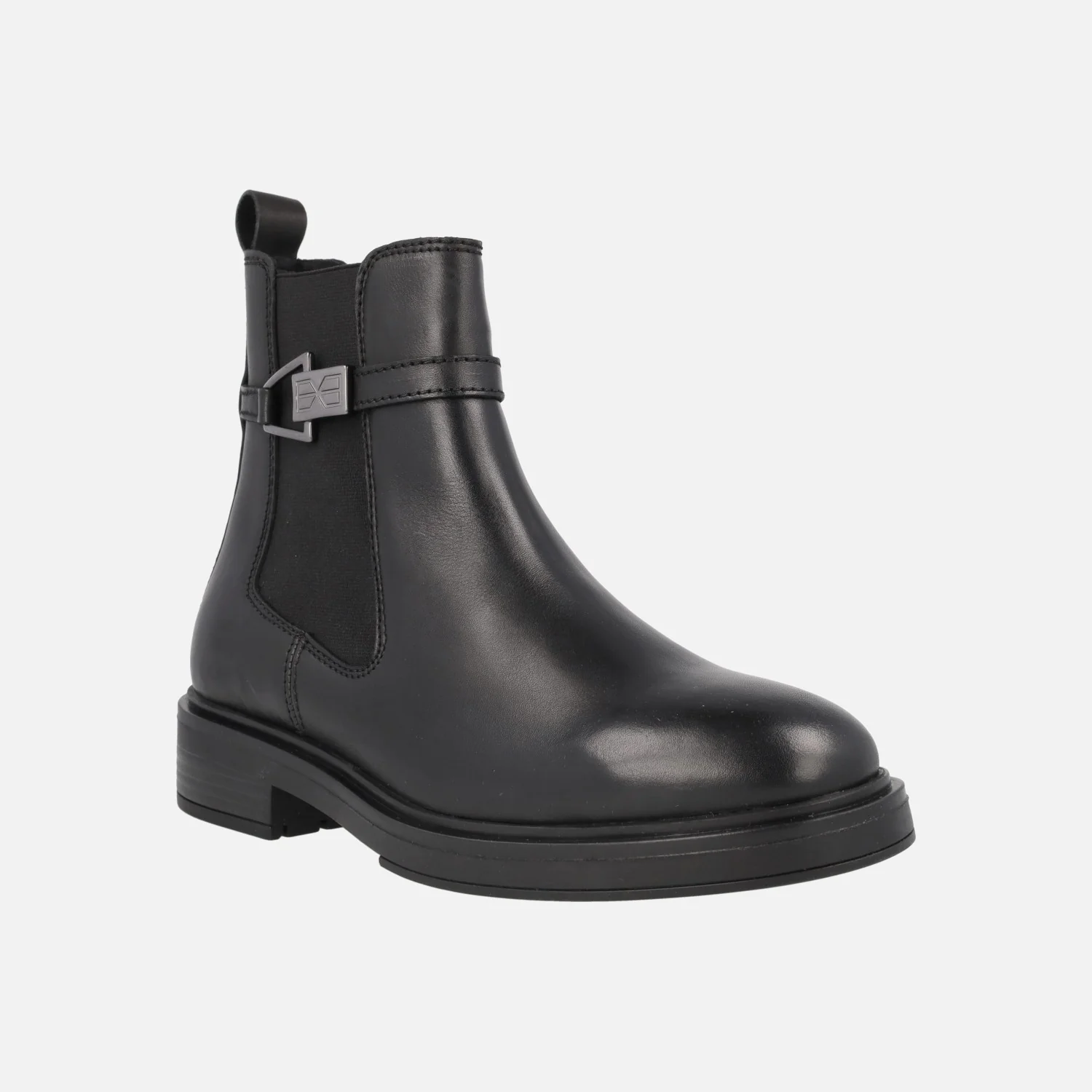 Botines Arabia en piel negra con adorno metálico - Image 3