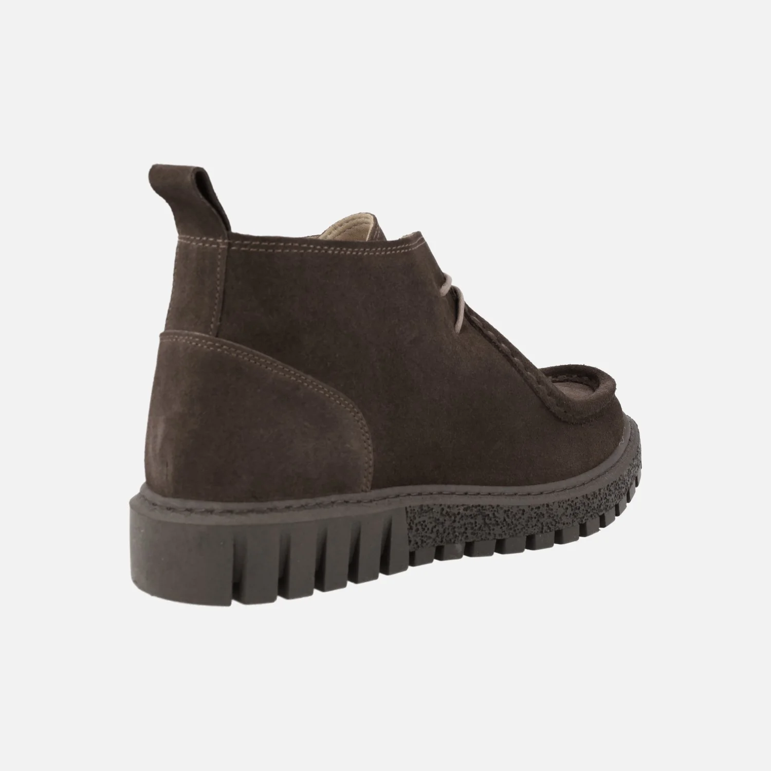 Botines bajos con cordones estilo wallabee en serraje marrón - Image 4