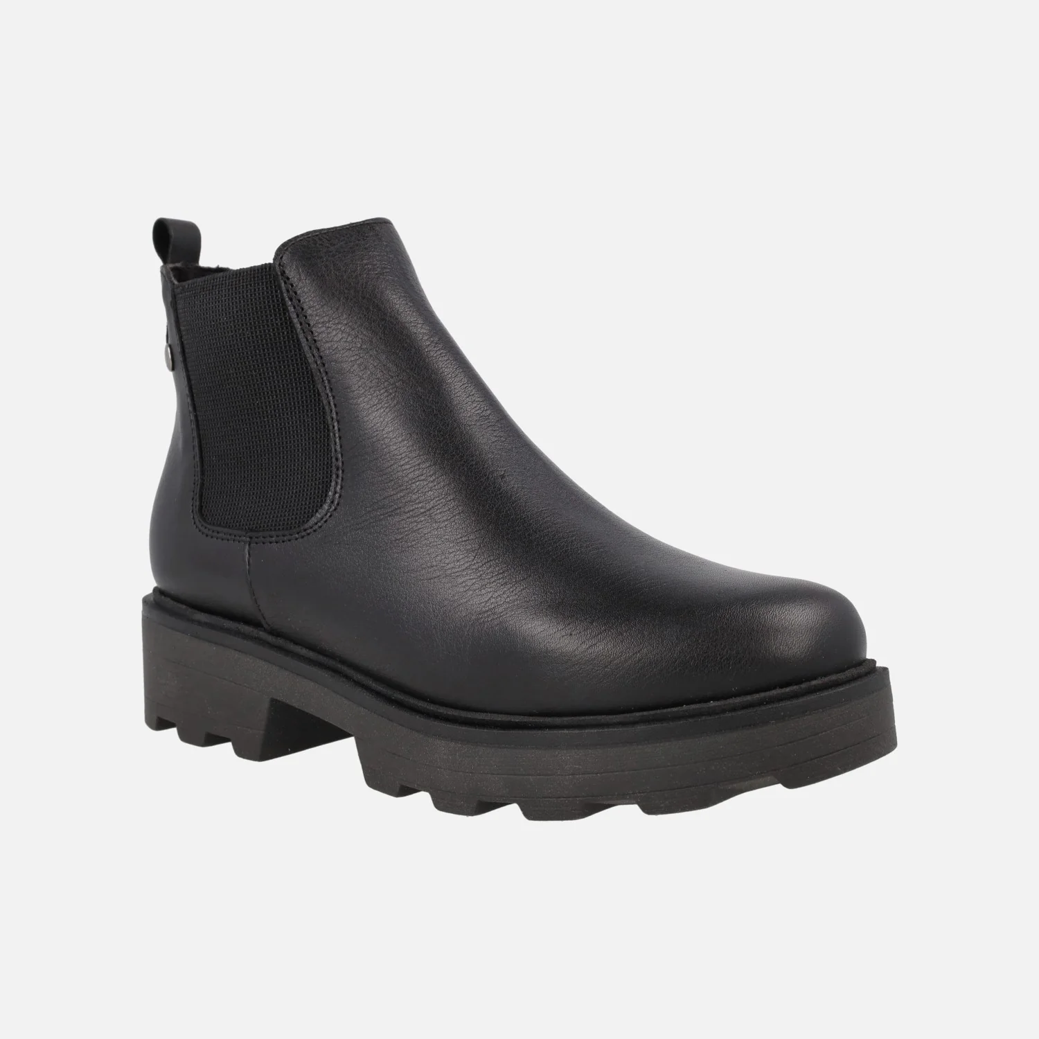 Botines Chelsea con piso track en piel negra - Image 2