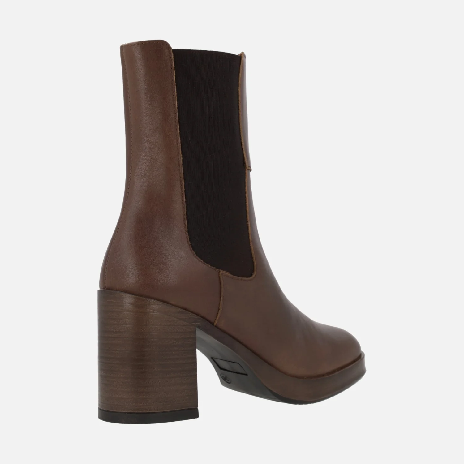 Botines chelsea para mujer en piel cuero con tacón y plataforma - Image 4