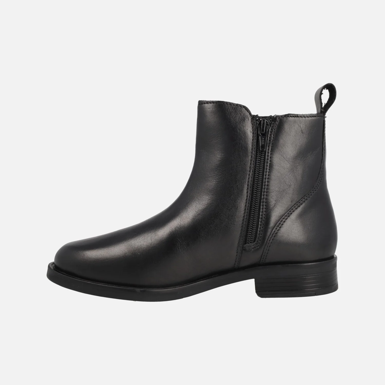 Botines combinados en piel y tejido negros con adorno metálico - Image 4