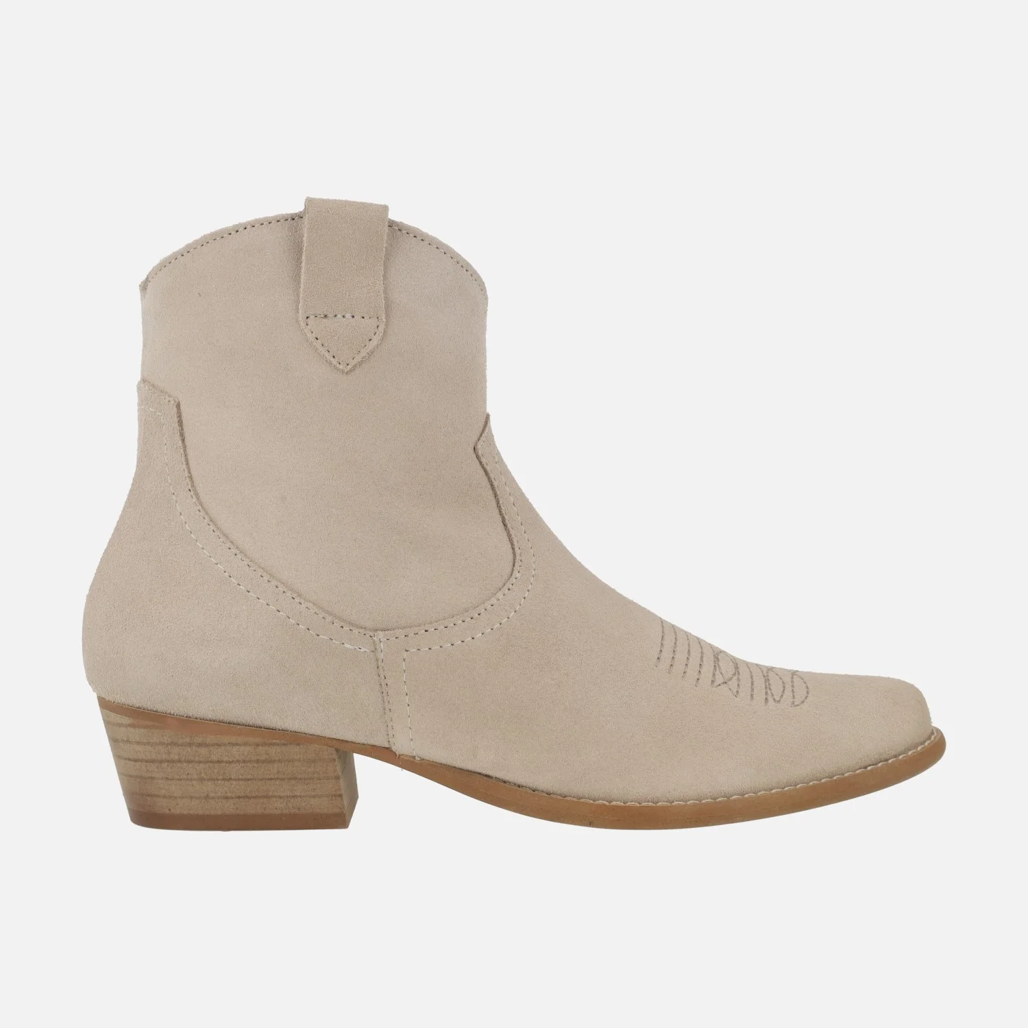 Botines cowboy Caliope en serraje con motivos pespunteados - Image 6