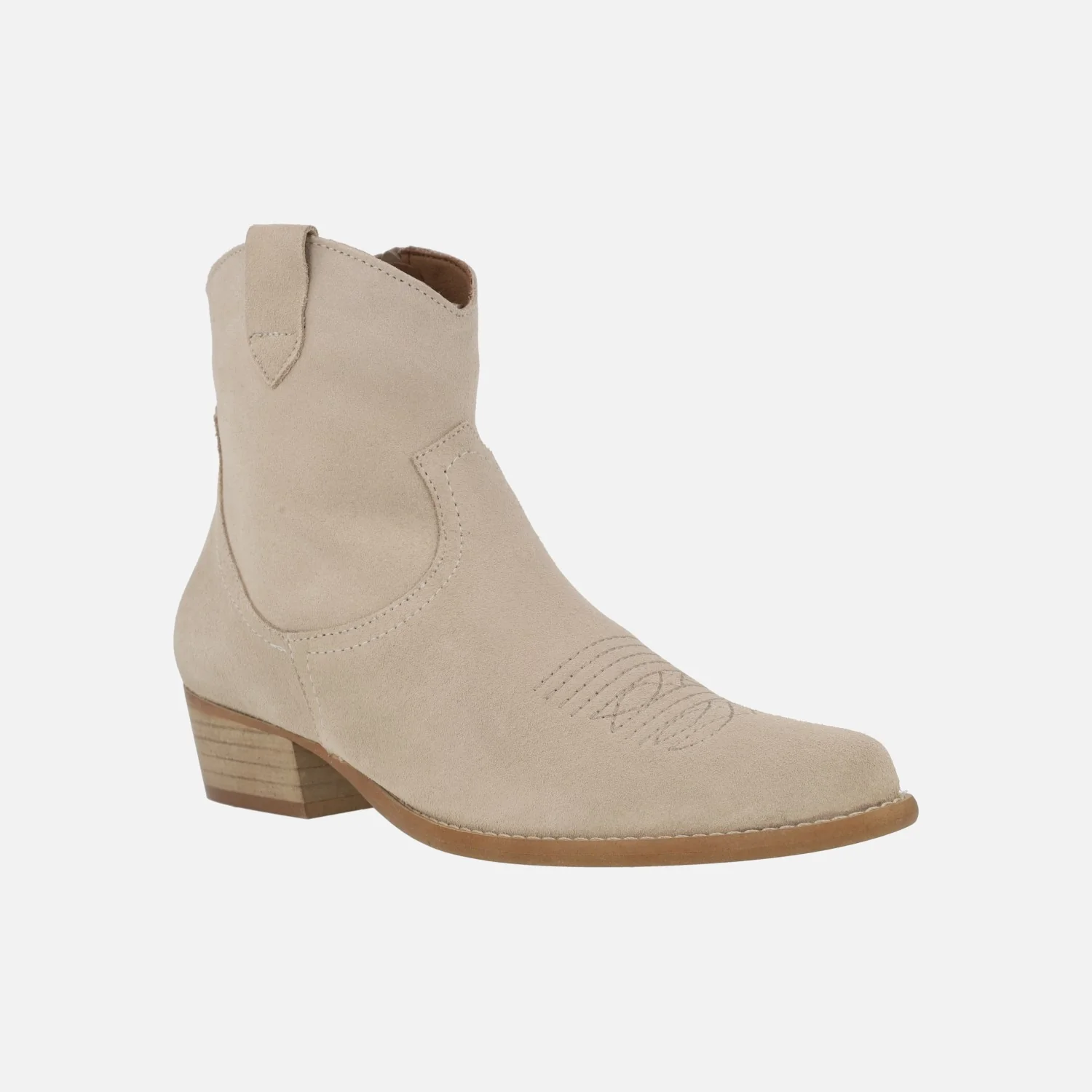 Botines cowboy Caliope en serraje con motivos pespunteados - Image 7