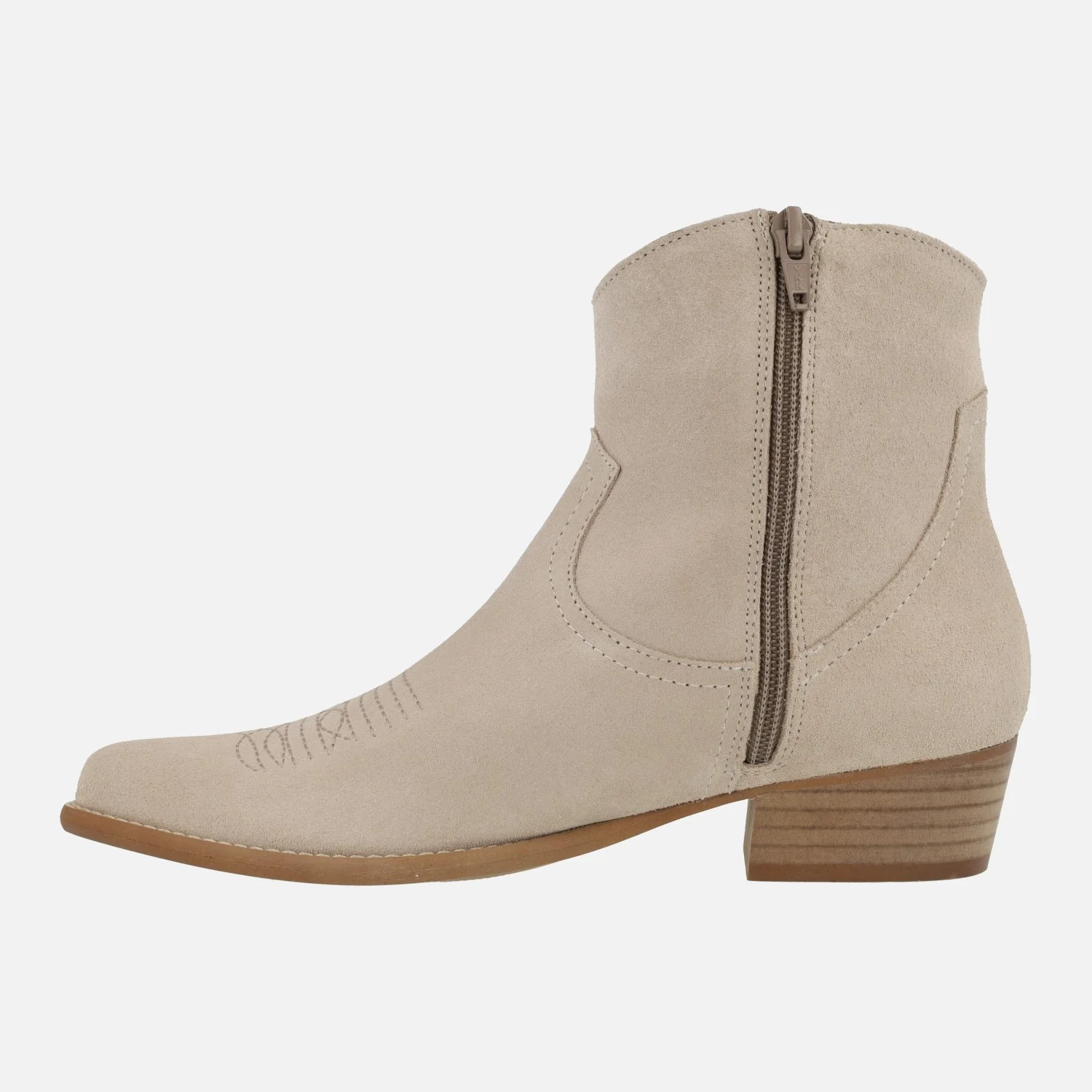 Botines cowboy Caliope en serraje con motivos pespunteados - Image 8