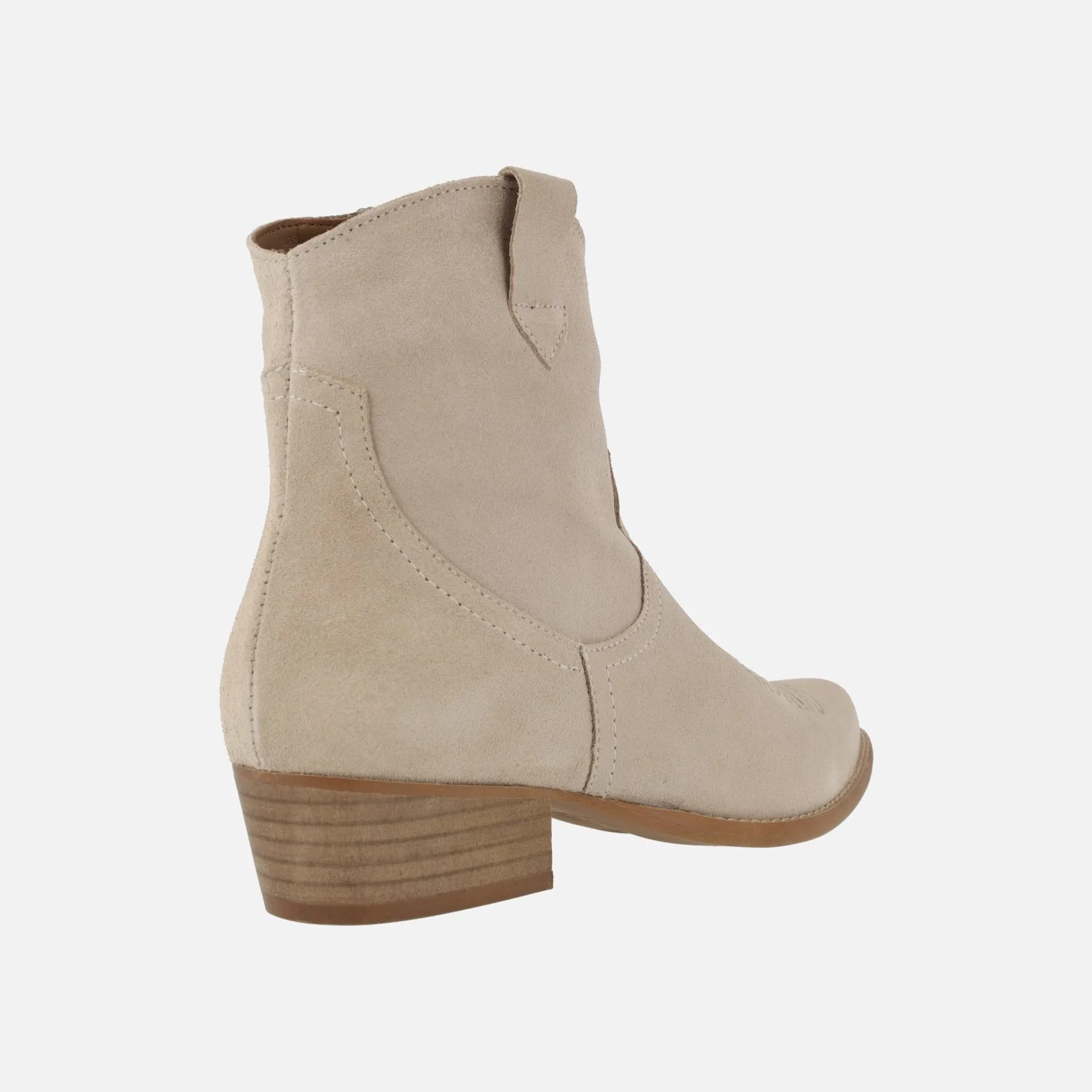 Botines cowboy Caliope en serraje con motivos pespunteados - Image 9