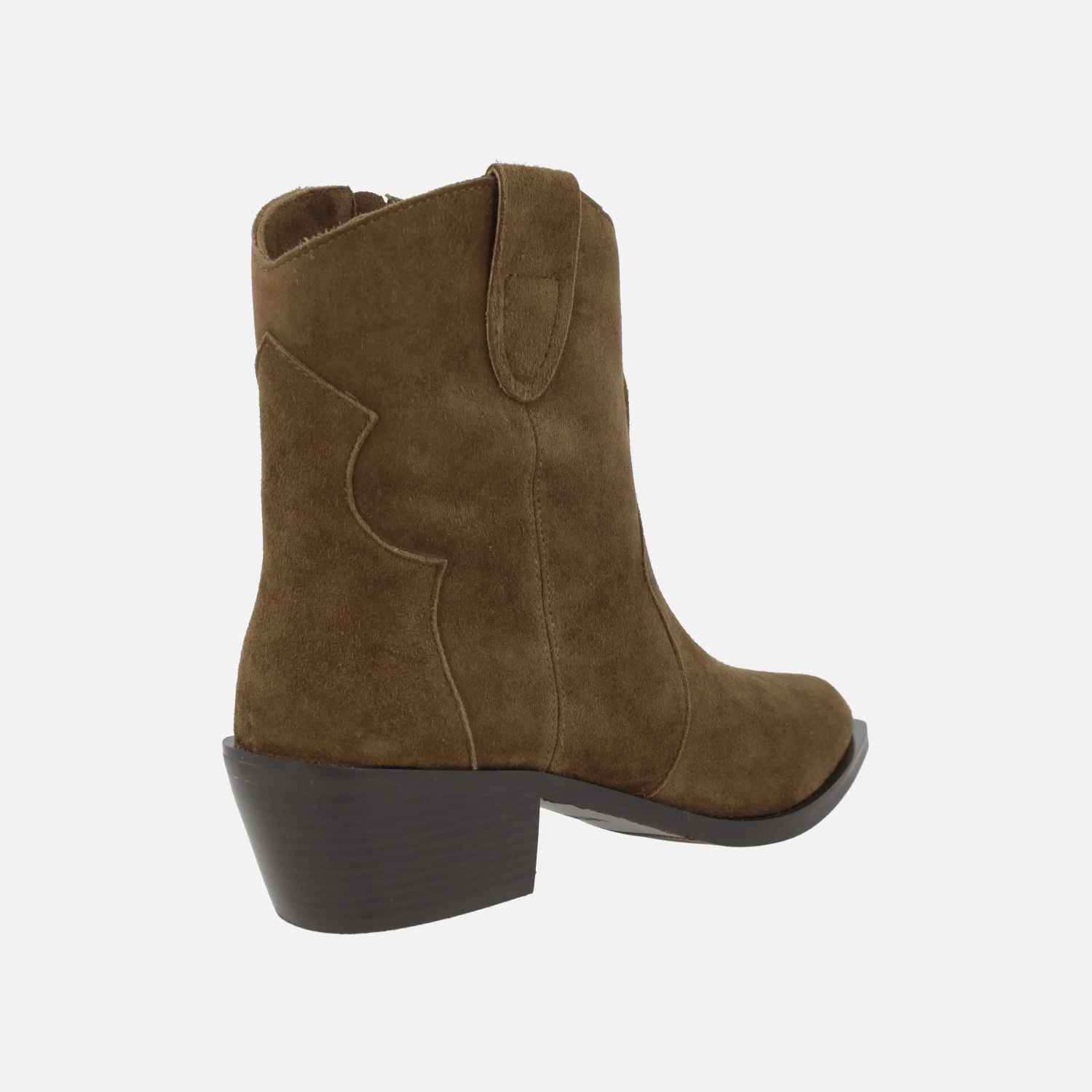 Botines cowboy para mujer en ante marrón - Image 4