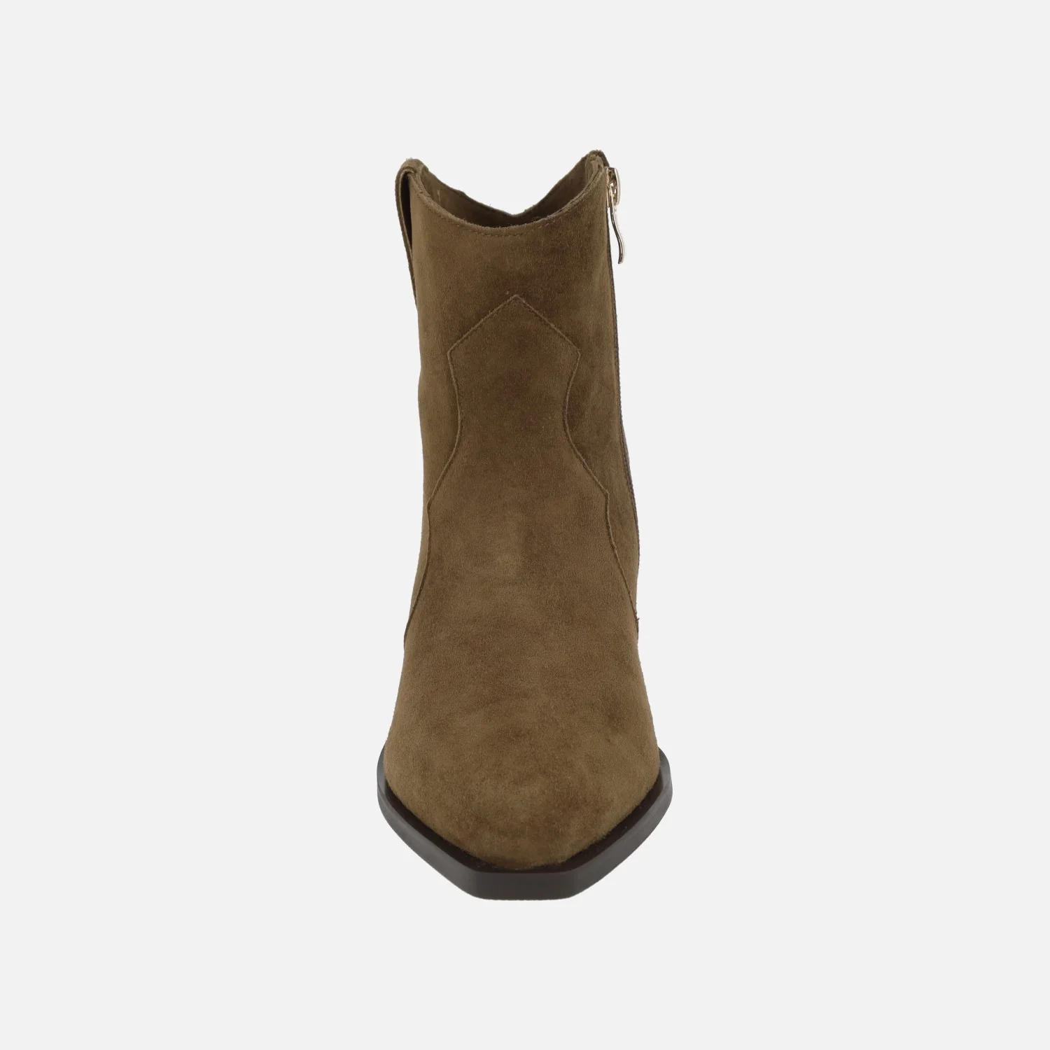 Botines cowboy para mujer en ante marrón - Image 5