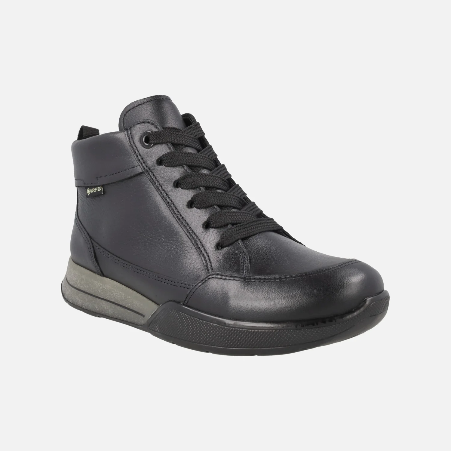 Botines de cordones en piel negra con cremallera y membrana Gore tex - Image 2