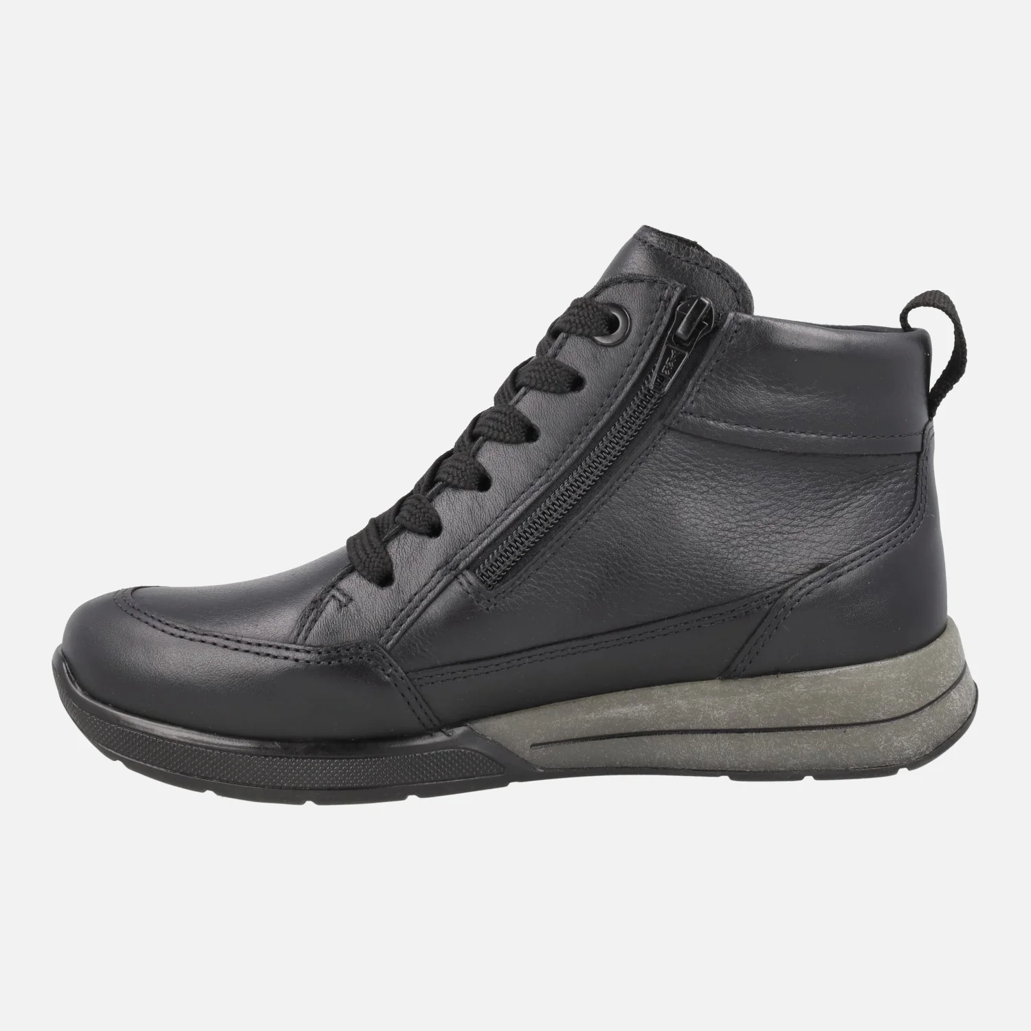 Botines de cordones en piel negra con cremallera y membrana Gore tex - Image 3