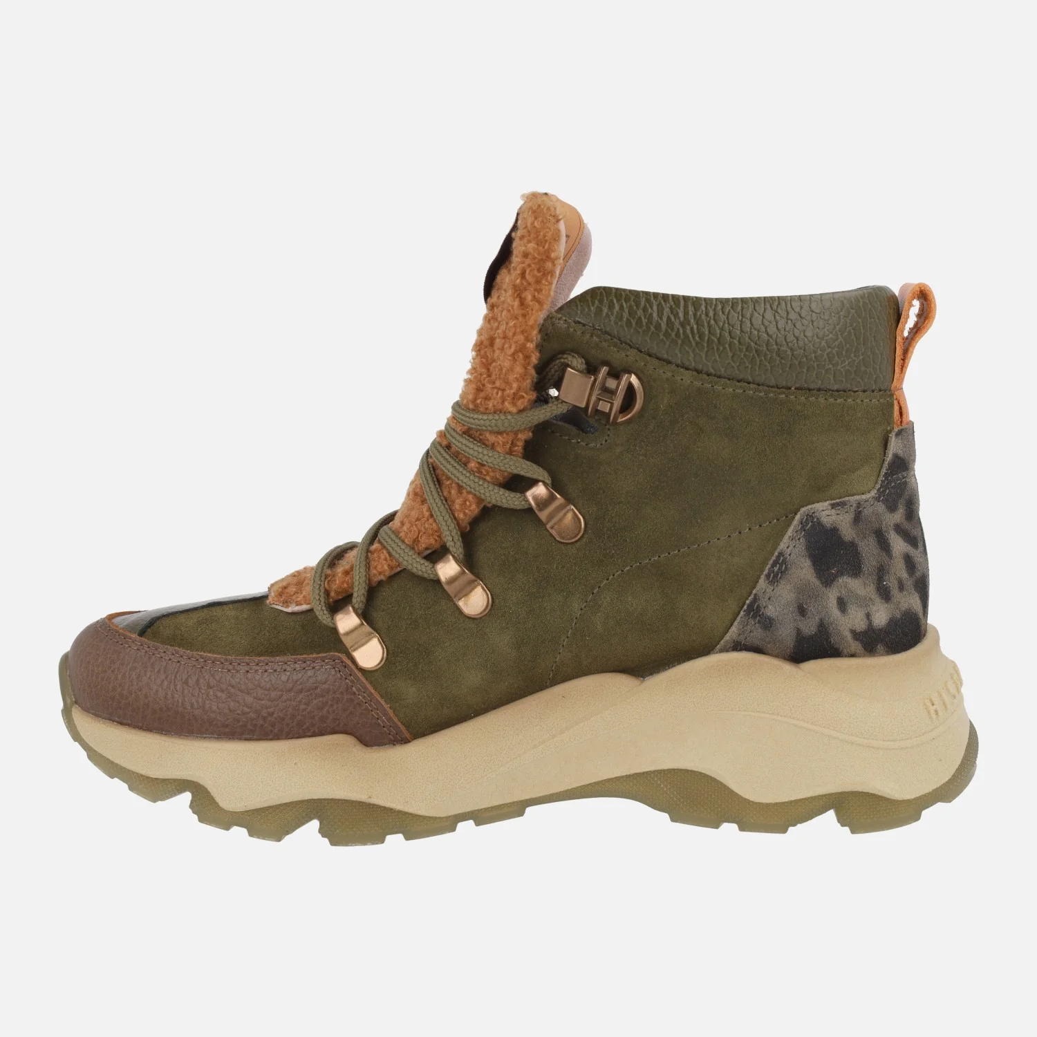 Botines de cordones Nepal en combinado verde militar - Image 3