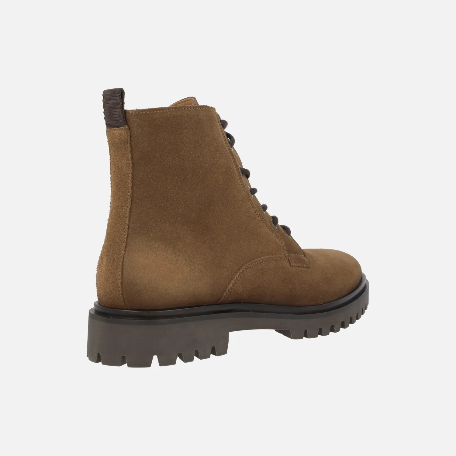 Botines de cordones para hombre en serraje cuero con cremallera lateral - Image 4