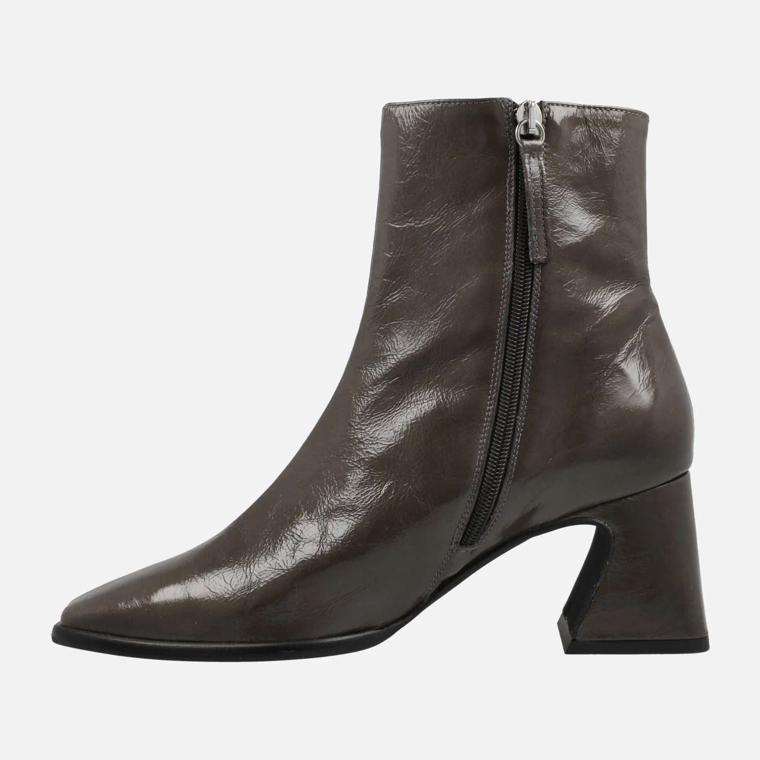 Botines de piel con acabado brillo y tacón medio Shaba - Image 8