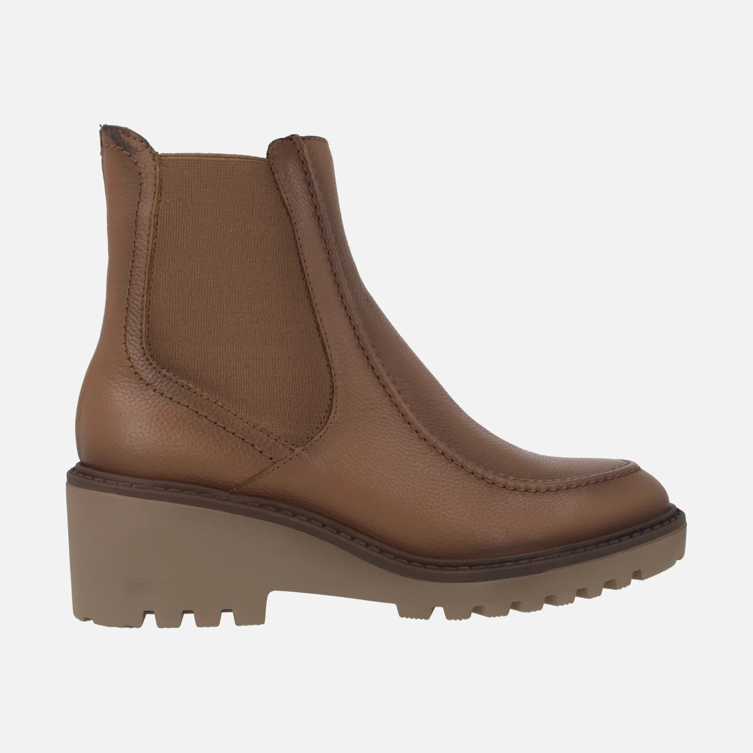 Botines de piel con elástico y cuña de goma - Image 6