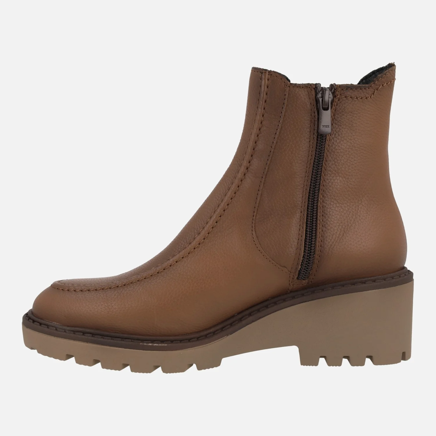 Botines de piel con elástico y cuña de goma - Image 8