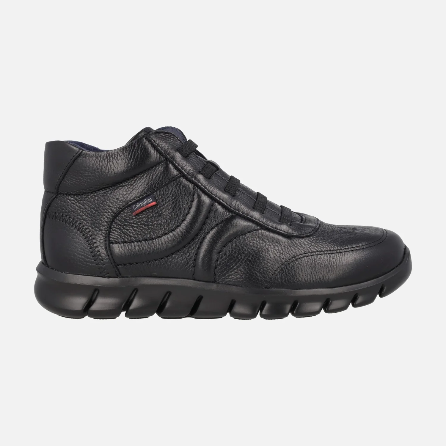Botines de piel estilo deportivo para hombre con cordones elásticos