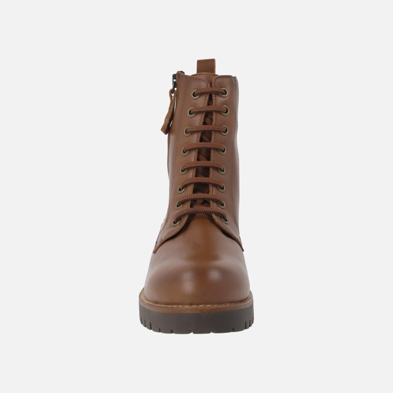 Botines de piel estilo militar con cordones y cremallera exterior - Image 11