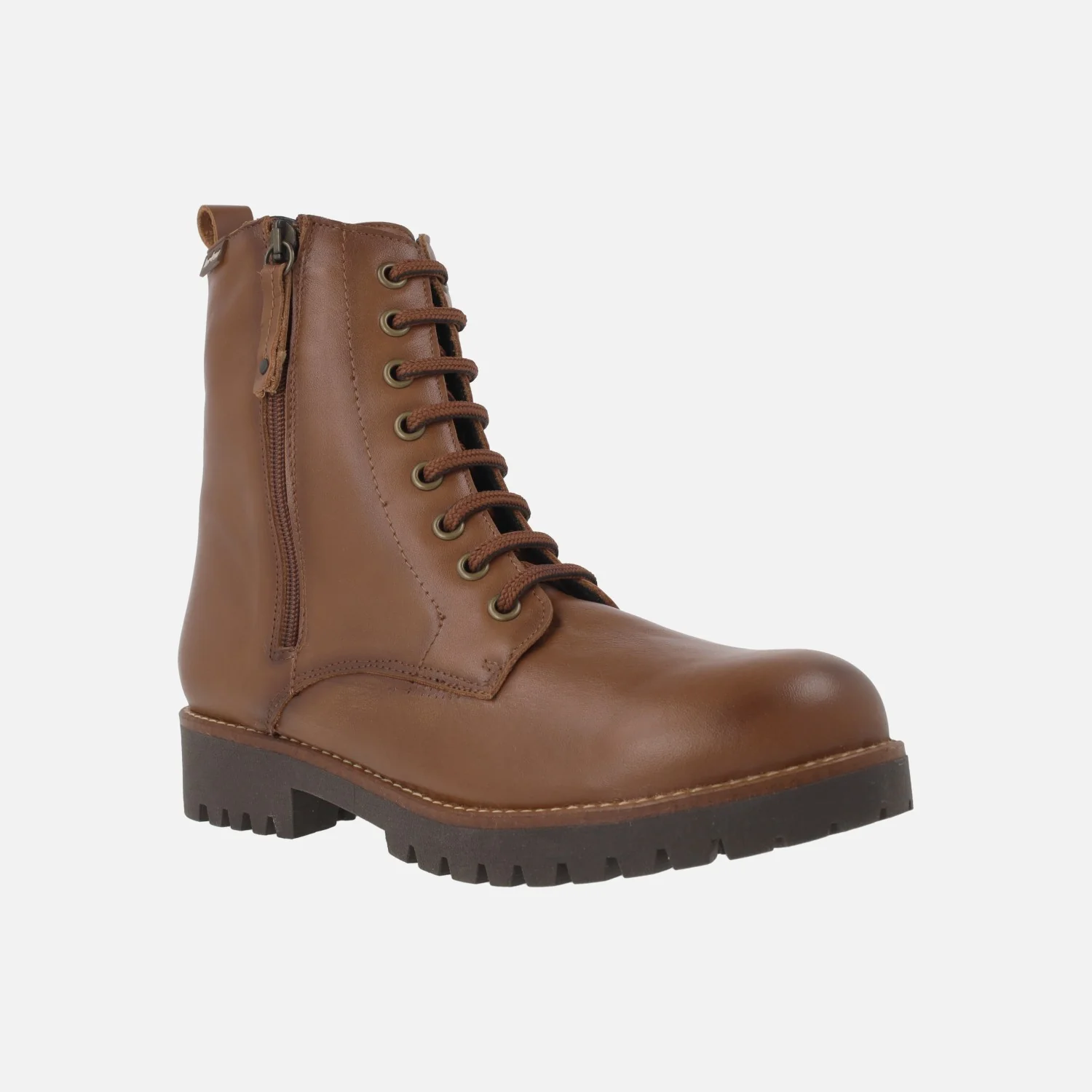 Botines de piel estilo militar con cordones y cremallera exterior - Image 8