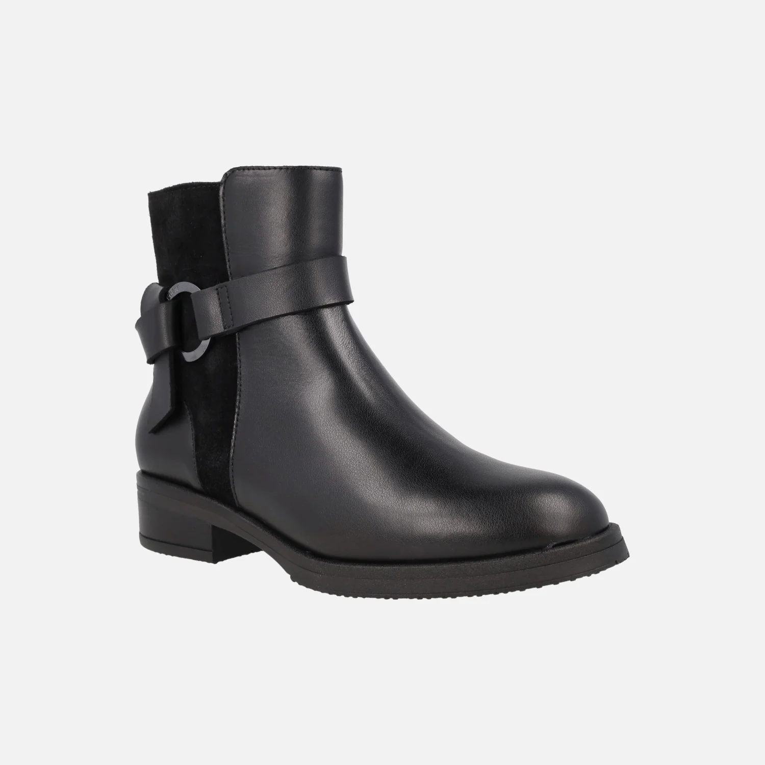 Botines de piel y serraje con adorno metálico - Image 2