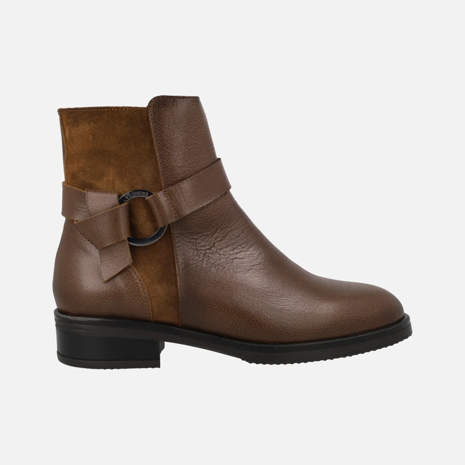 Botines de piel y serraje con adorno metálico - Image 7