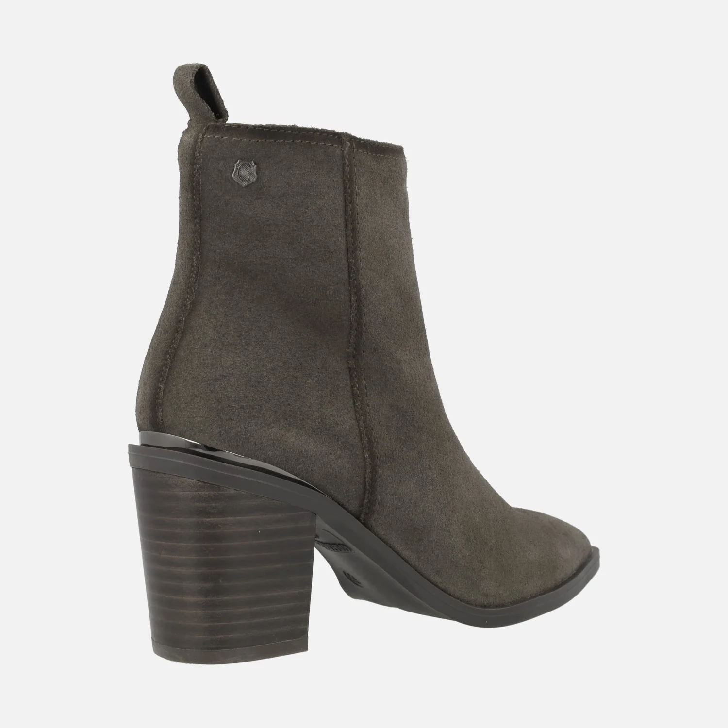 Botines de tacón alto y horma afilada en piel serraje - Image 4