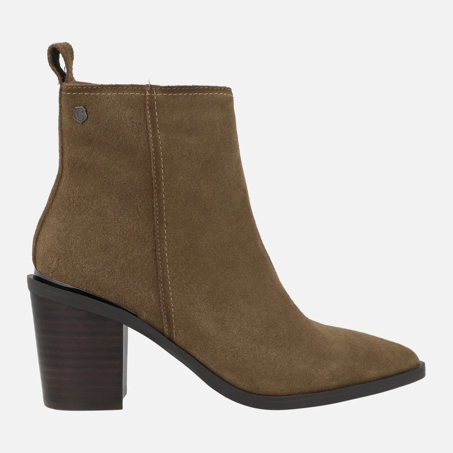 Botines de tacón alto y horma afilada en piel serraje - Image 6