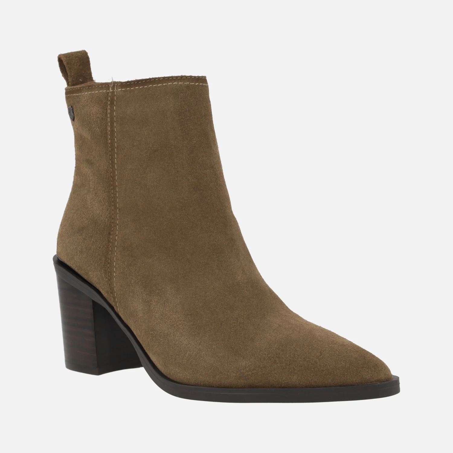 Botines de tacón alto y horma afilada en piel serraje - Image 7
