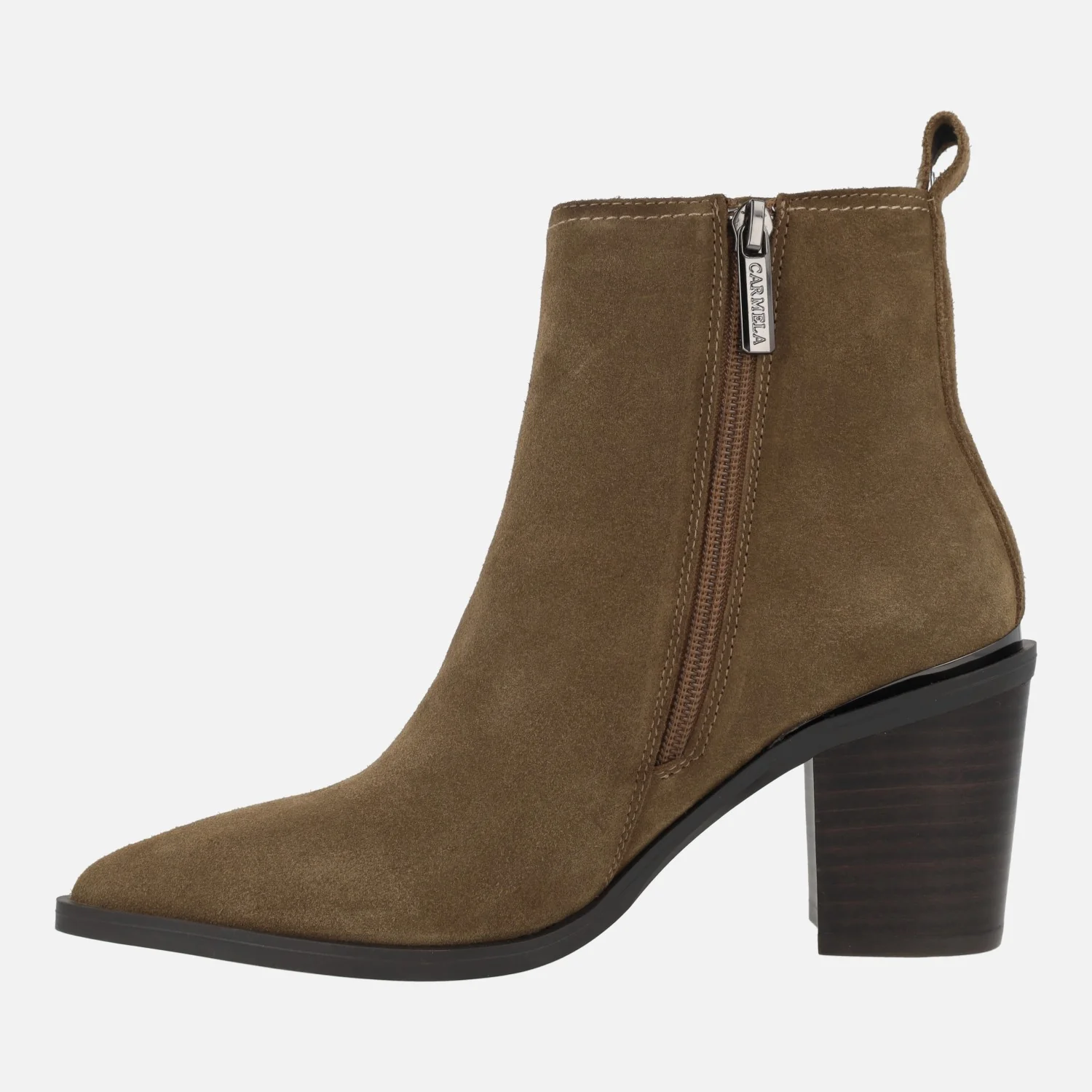 Botines de tacón alto y horma afilada en piel serraje - Image 8