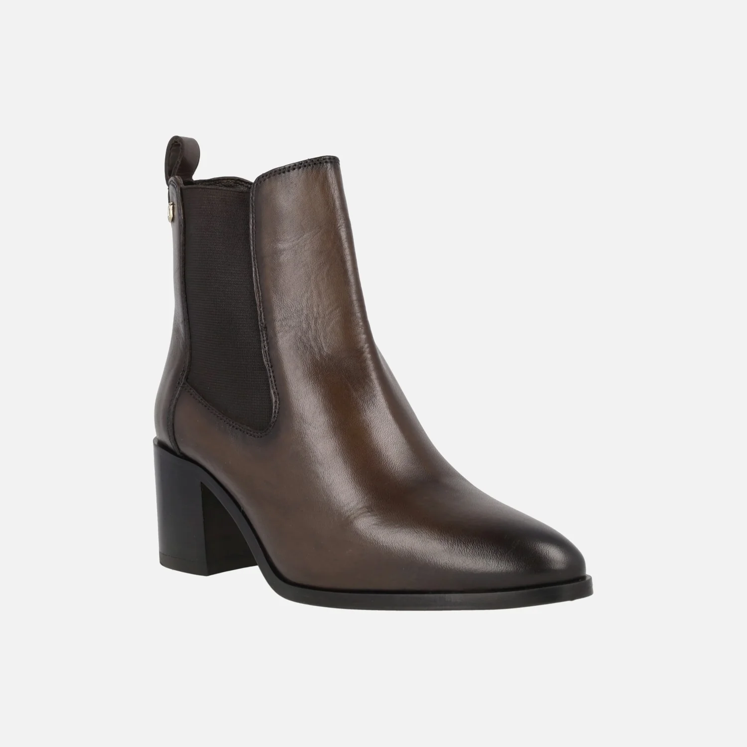 Botines de tacón en piel con elástico lateral - Image 2